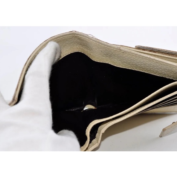 GUCCI Eclipse Canvas & Leather Beige White With Gold Hardware Bi-Fold Wallet - Picture 9 of 11